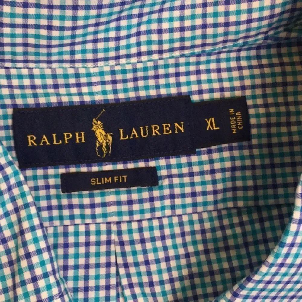 Ralph Lauren Polo Slim‎ Fit Plaid Oxford Shirt XL
